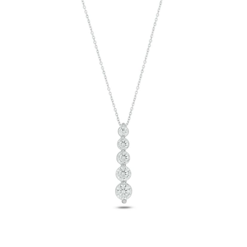 Lab Created 1/4 Carat Lab-Grown Diamond Graduations Pendant in Sterling Silver