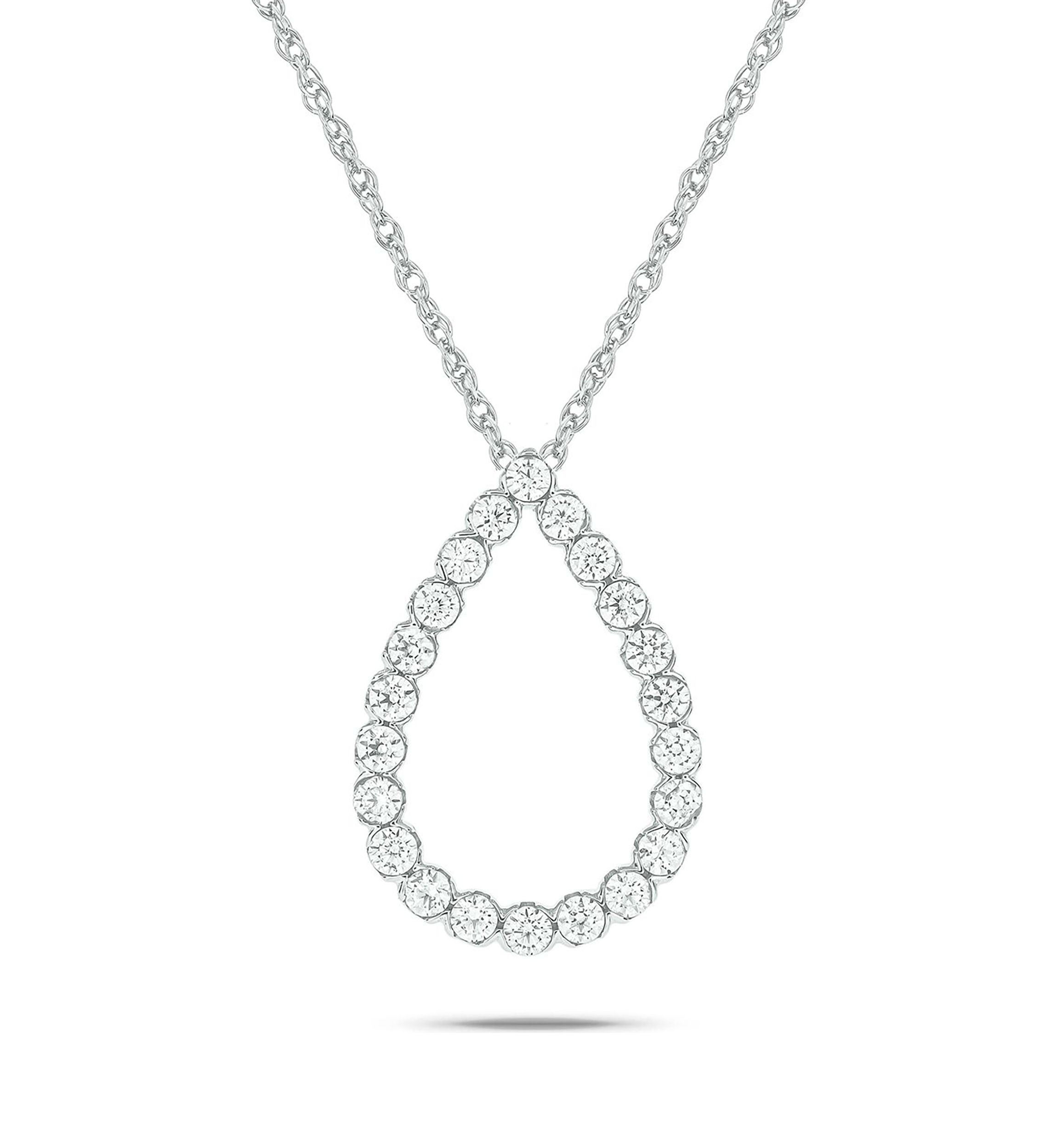 1/3 ct. t.w. Diamond Drop Shape Pendant in 10K White Gold