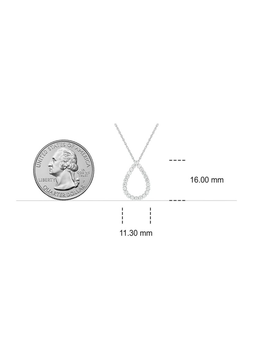 1/3 ct. t.w. Diamond Drop Shape Pendant in 10K White Gold