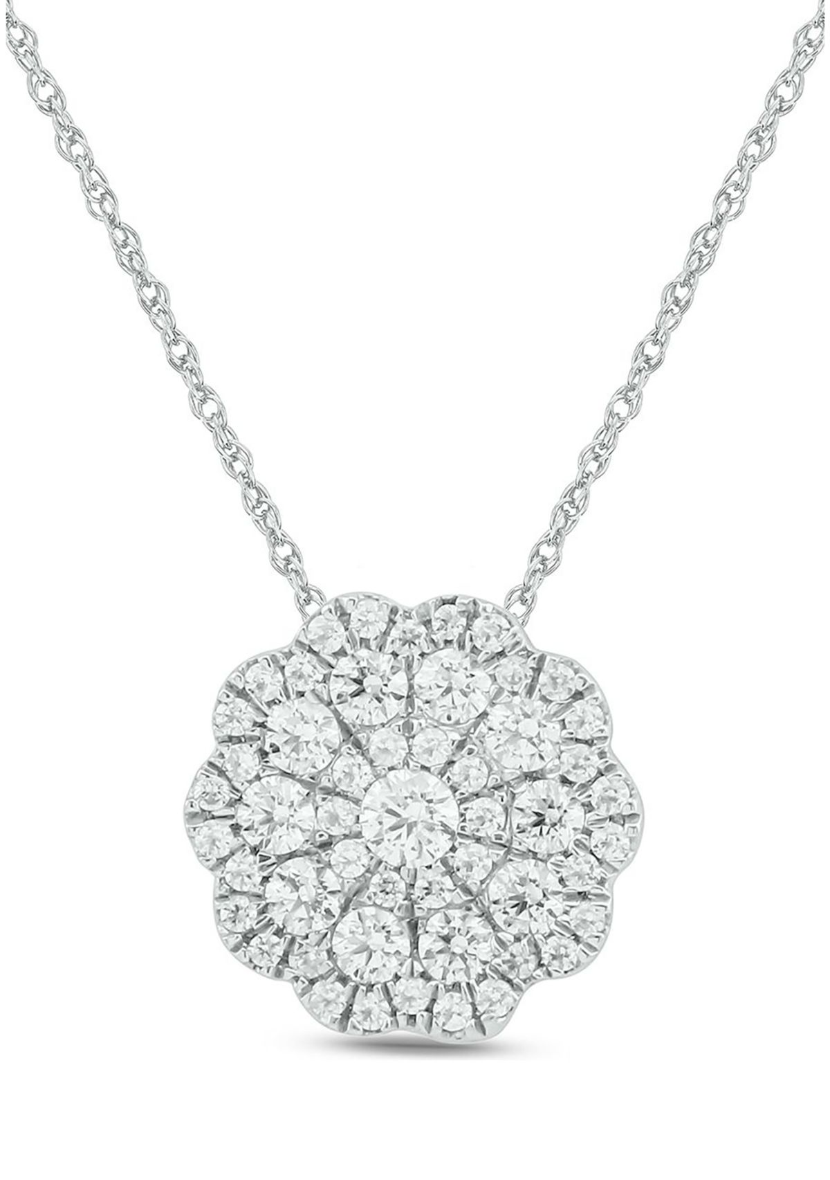 1/2 ct. t.w. Diamond Fashion Pendant in 10K White Gold