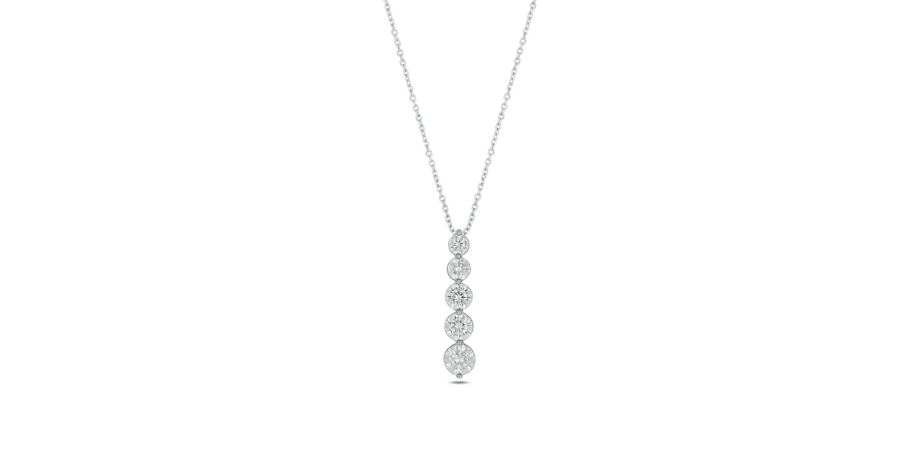 Lab Created 1 Carat Lab-Grown Diamond Graduations Pendant in Sterling Silver