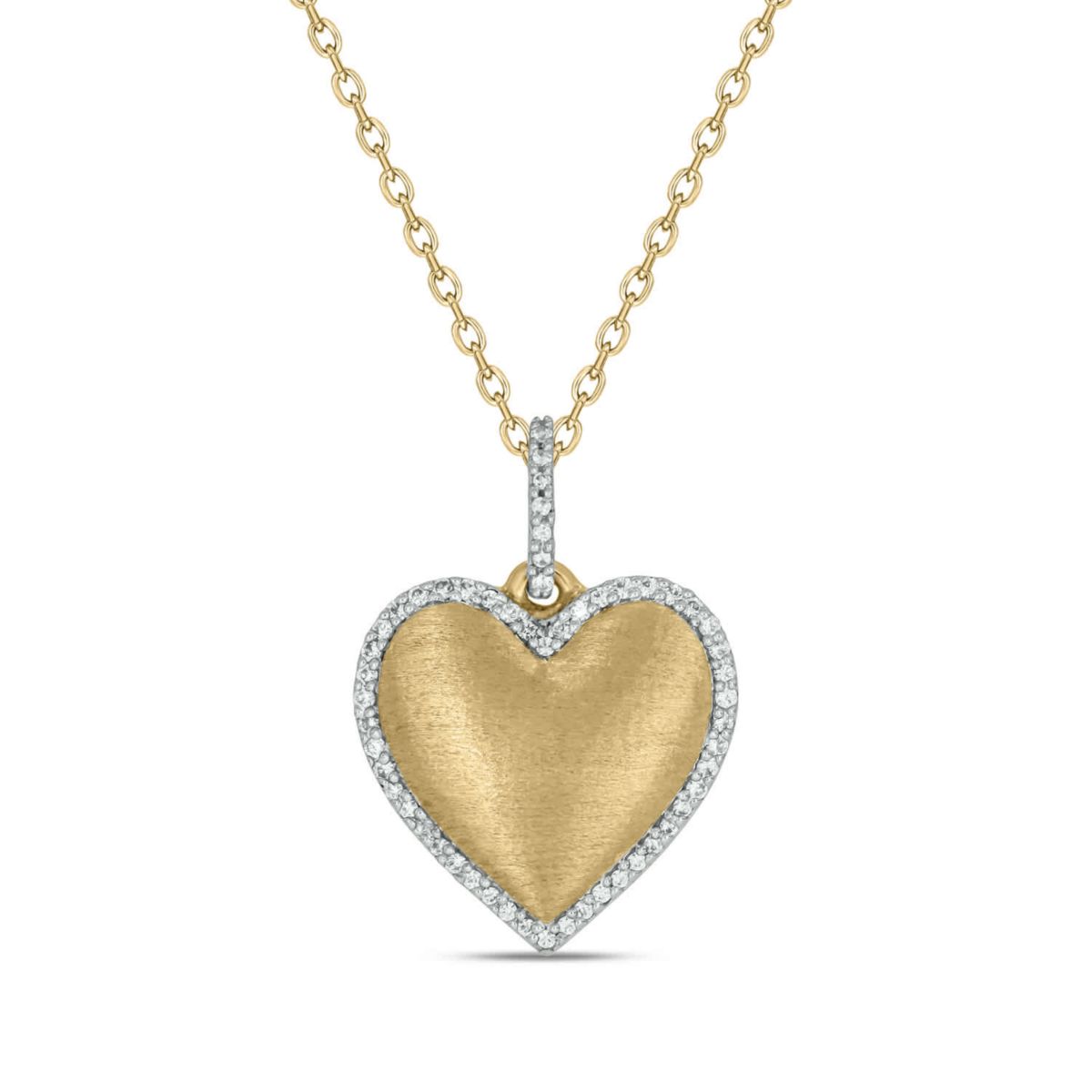 1/5 carat, Diamond Heart Pendant in 14K Yellow Gold