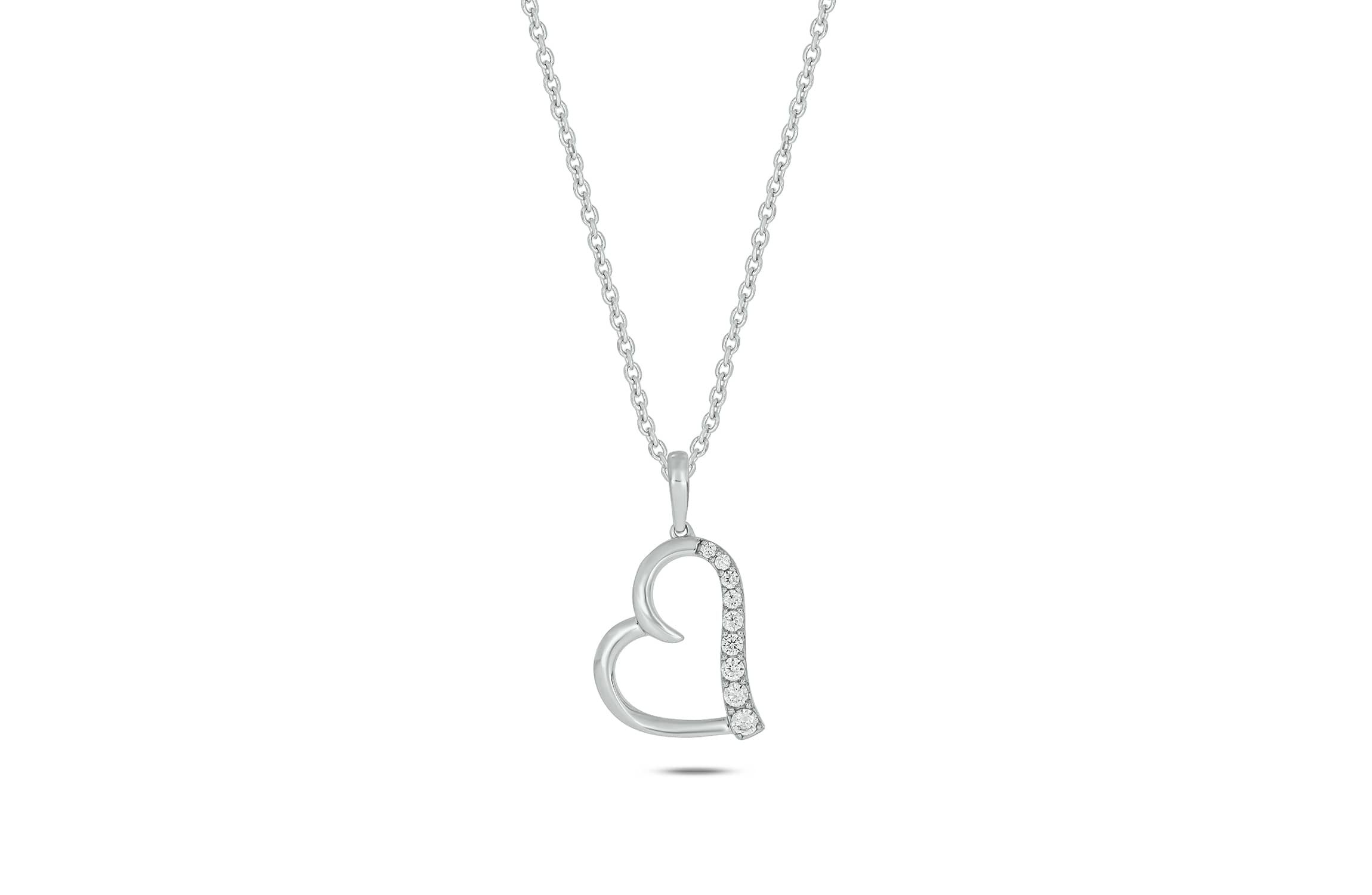 Lab Created 1/5 carat, Diamond Scattered Pendant in 14K White Gold