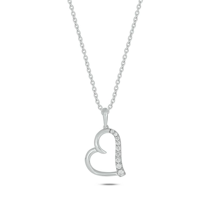 Lab Created 1/5 carat, Diamond Scattered Pendant in 14K White Gold