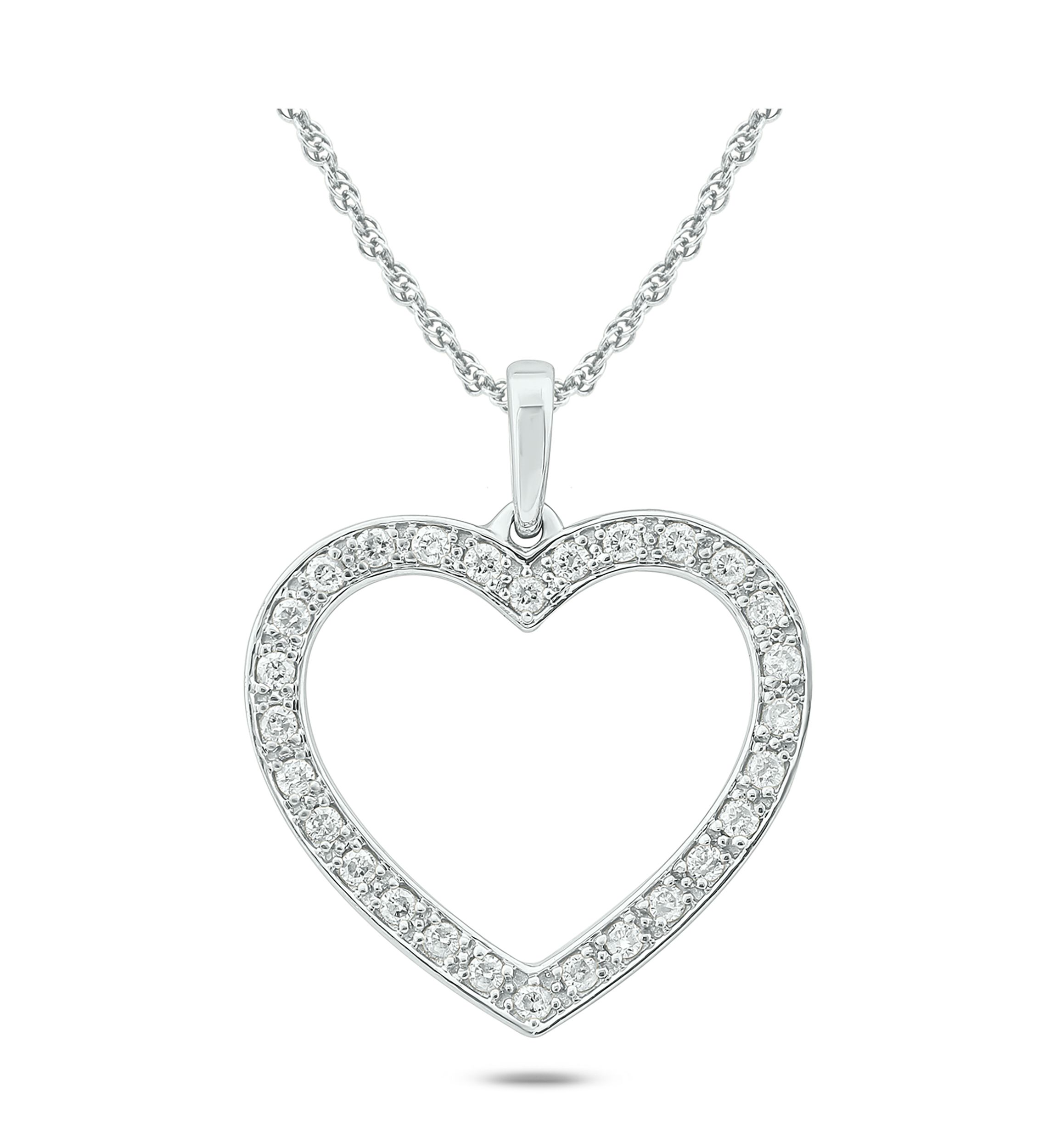 1/4 ct. t.w. Diamond Heart Pendant in 10K White Gold