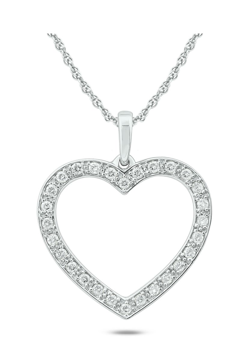 1/4 ct. t.w. Diamond Heart Pendant in 10K White Gold