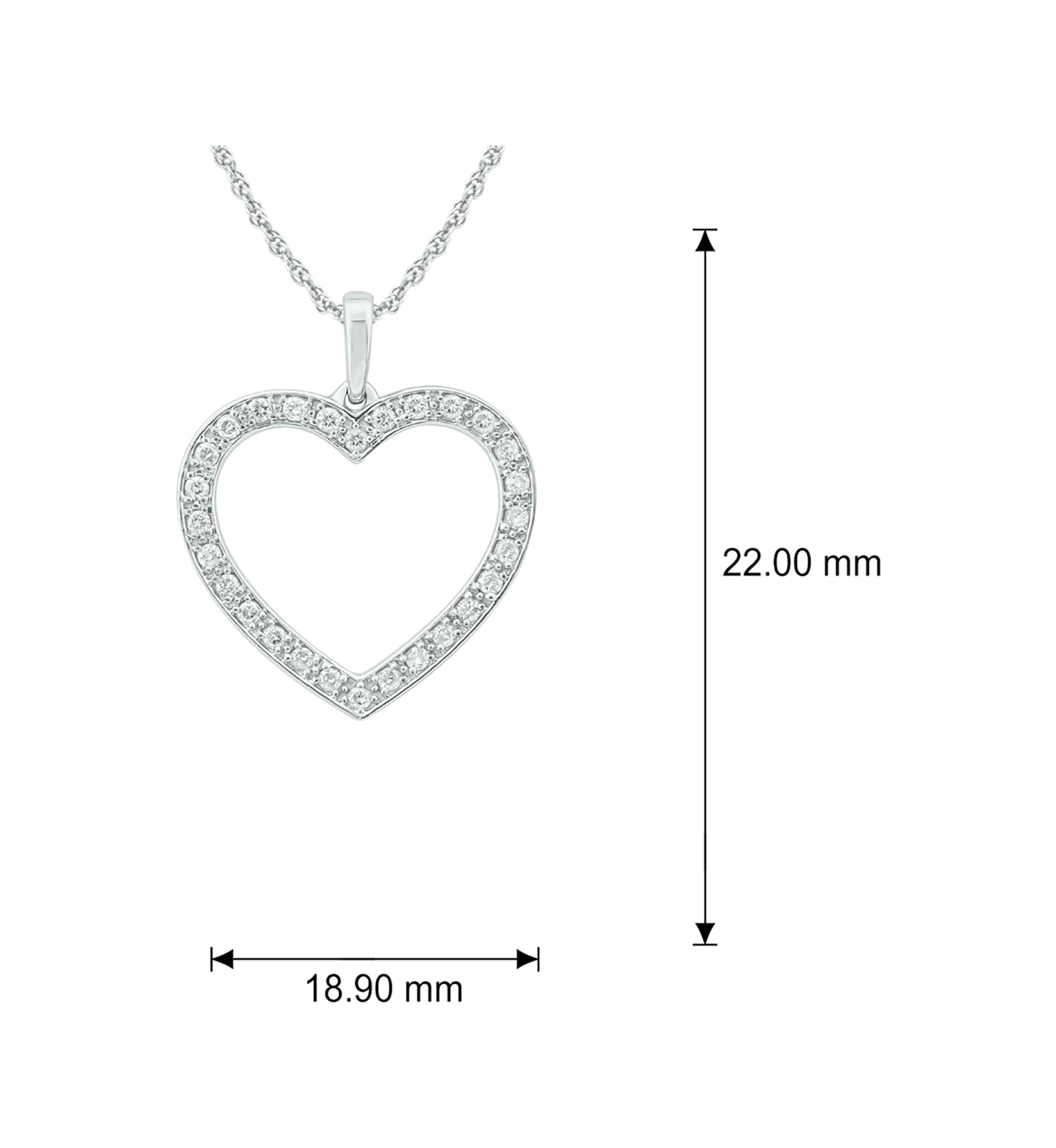 1/4 ct. t.w. Diamond Heart Pendant in 10K White Gold
