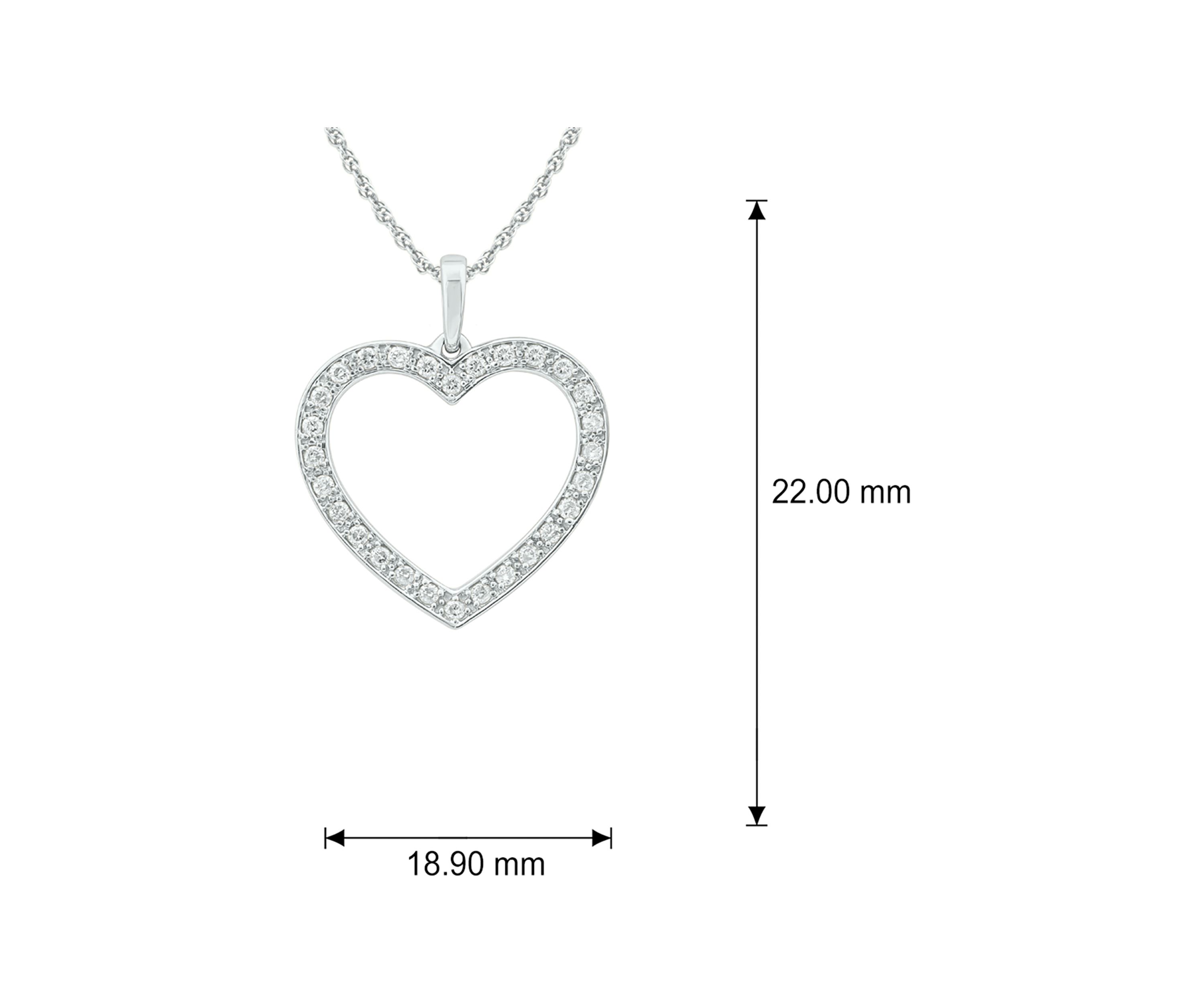1/4 ct. t.w. Diamond Heart Pendant in 10K White Gold