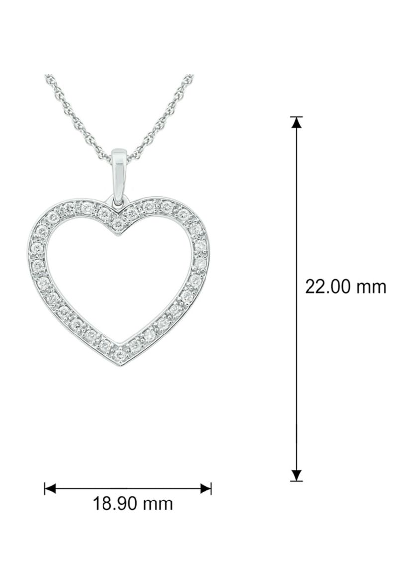 1/4 ct. t.w. Diamond Heart Pendant in 10K White Gold