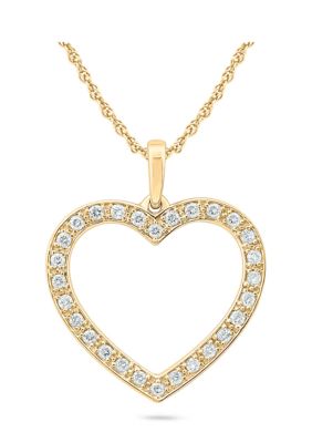 Belk & Co 1/4 Ct. T.w. Diamond Heart Pendant 10K Yellow Gold