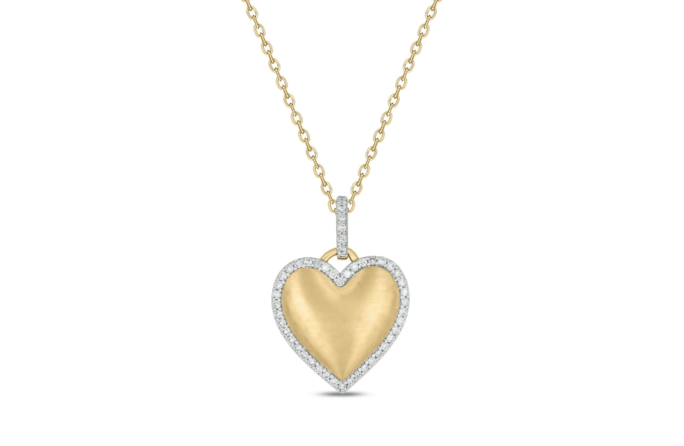 1/4 carat, Diamond Heart  Pendant in 14K Yellow Gold