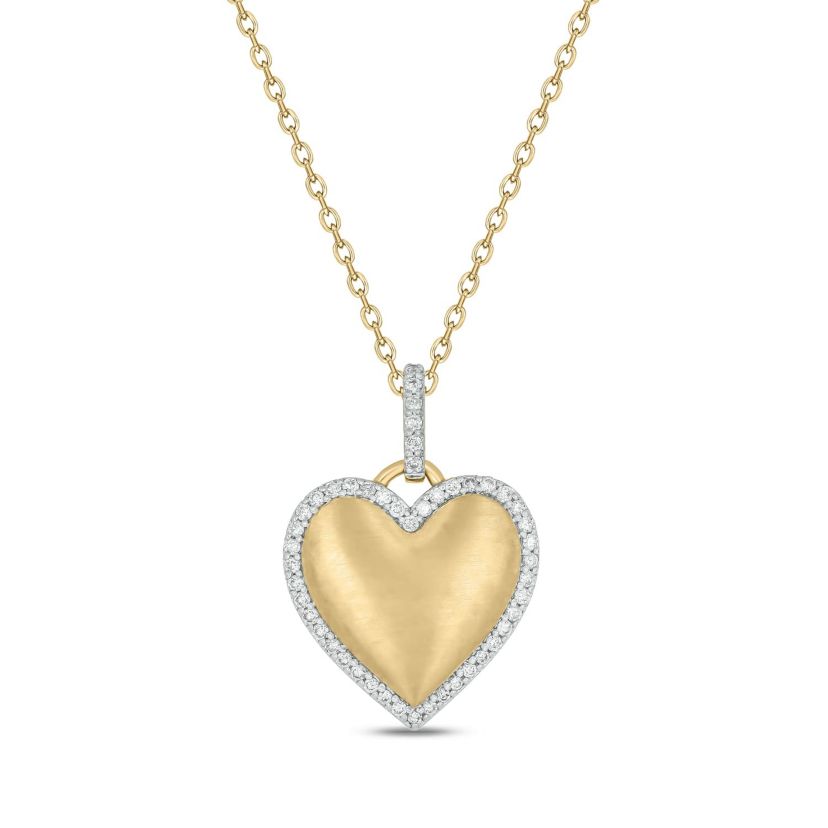 1/4 carat, Diamond Heart  Pendant in 14K Yellow Gold