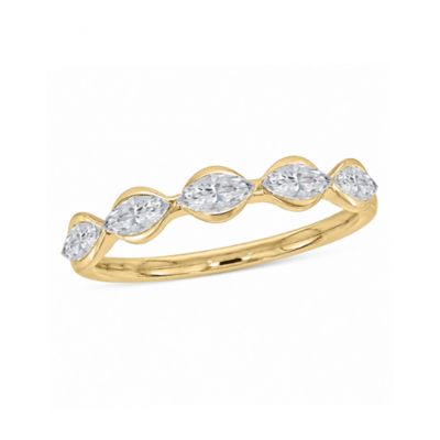 Belk & Co Lab Created 3/4 cttw. Lab Grown Diamond Bezel-Set Ring in 14K Gold-Plated & Sterling Silver, Yellow, 5