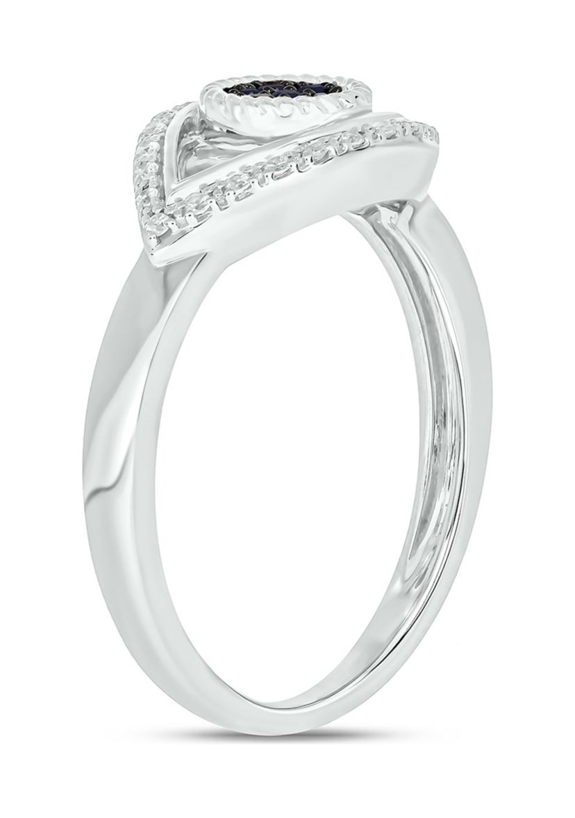 1/10 ct. t.w. Diamond Evil Eye Ring In Sterling Silver