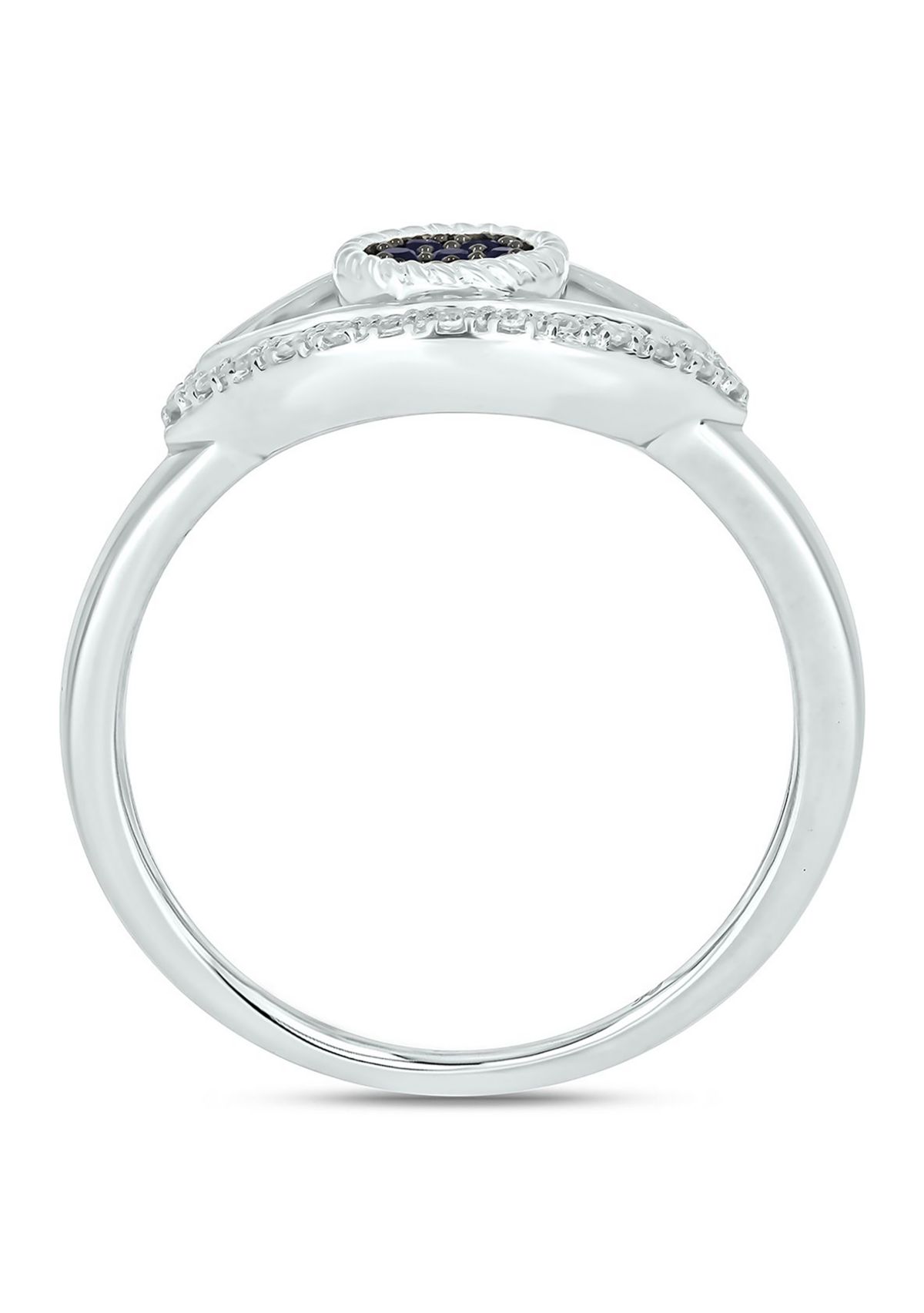 1/10 ct. t.w. Diamond Evil Eye Ring In Sterling Silver