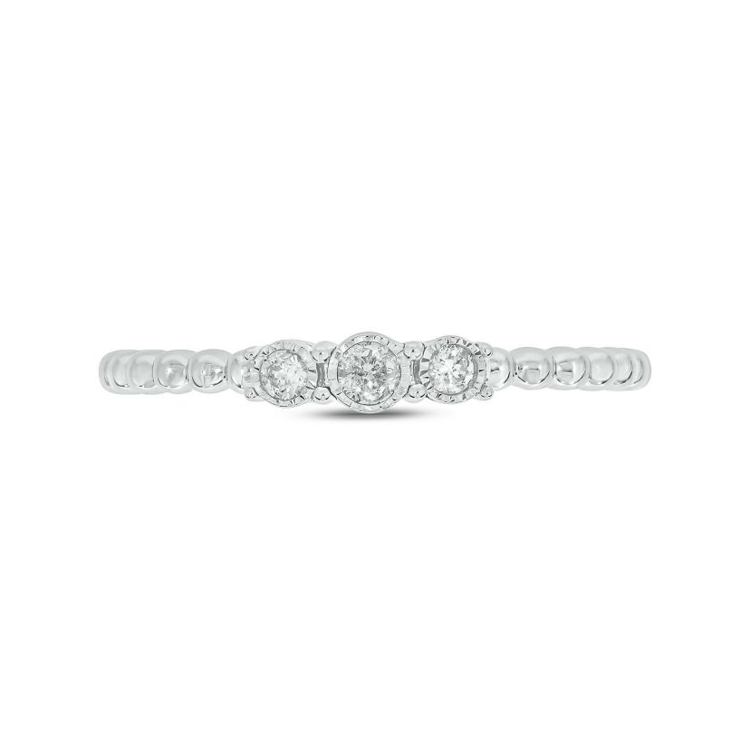 1/10 ct. t.w. Diamond Three Stone Promise Ring In Sterling Silver