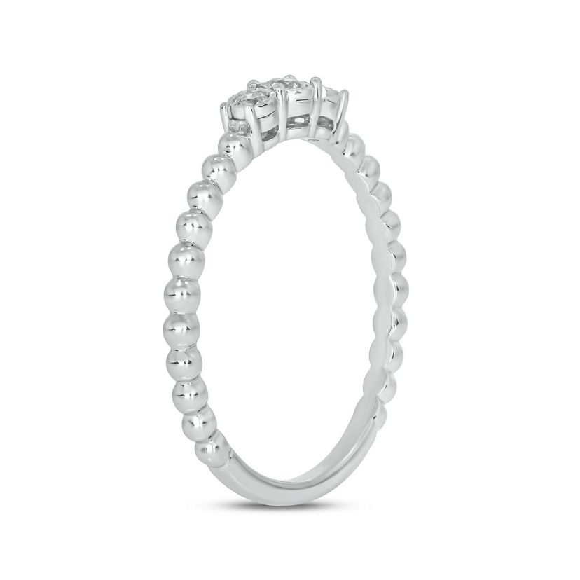 1/10 ct. t.w. Diamond Three Stone Promise Ring In Sterling Silver