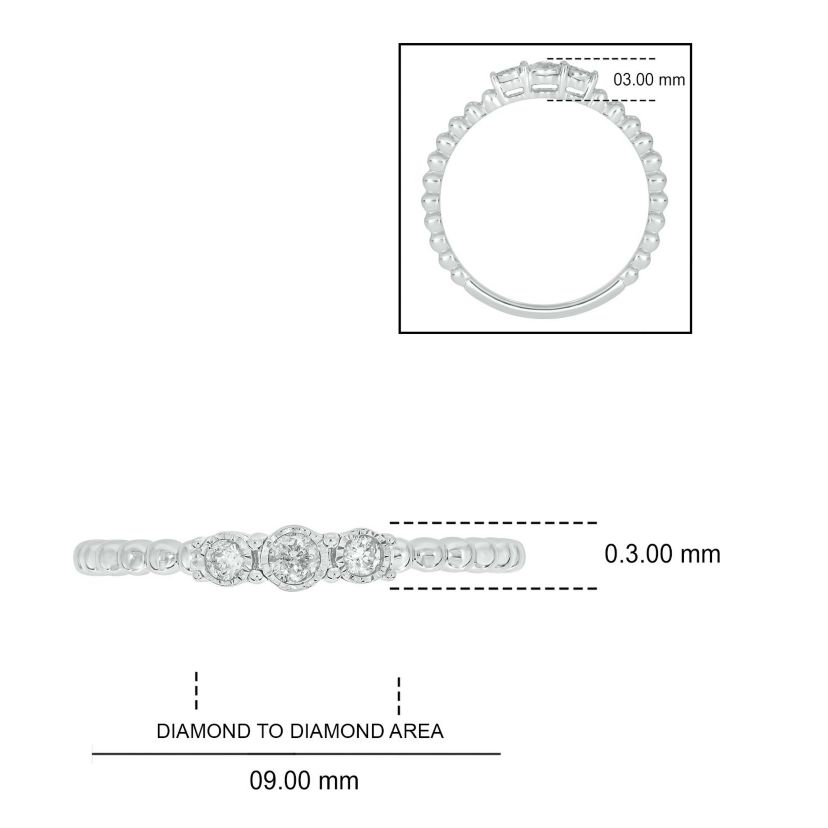 1/10 ct. t.w. Diamond Three Stone Promise Ring In Sterling Silver