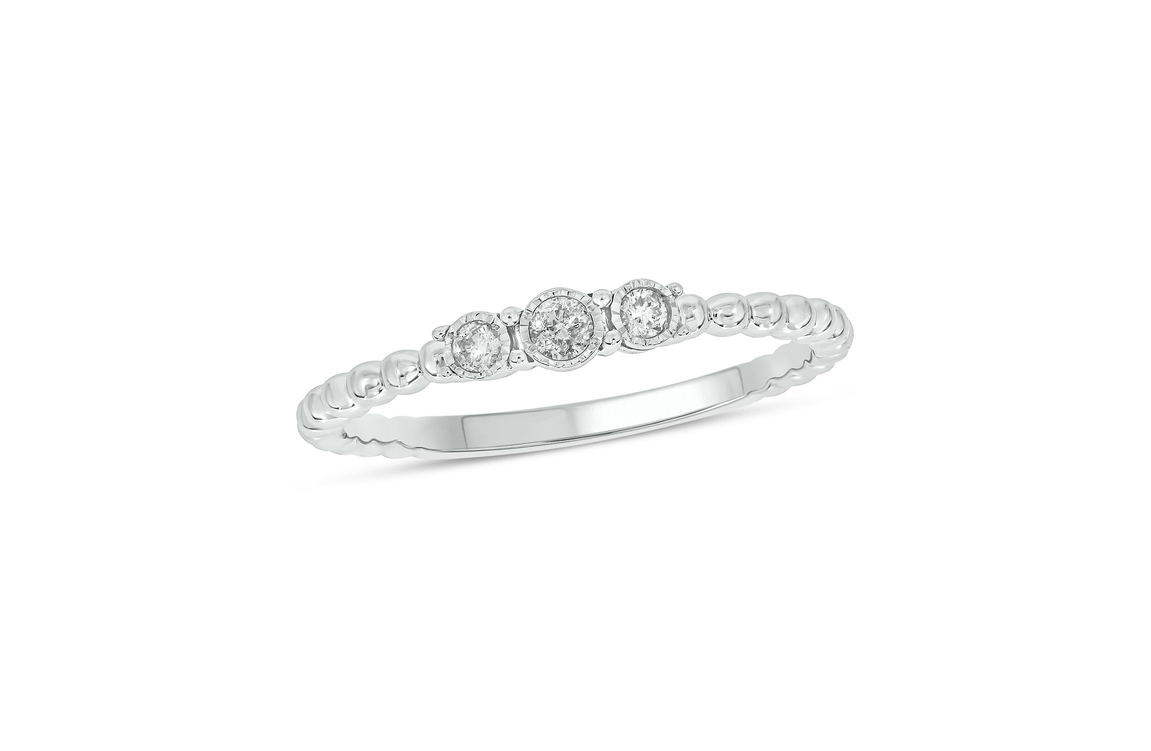 1/10 ct. t.w. Diamond Three Stone Promise Ring In Sterling Silver