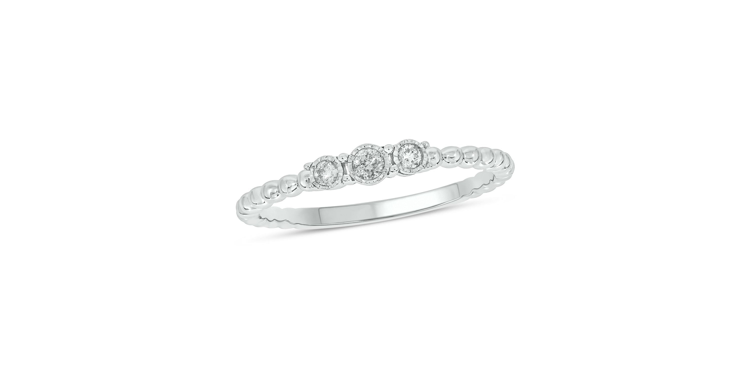 1/10 ct. t.w. Diamond Three Stone Promise Ring In Sterling Silver