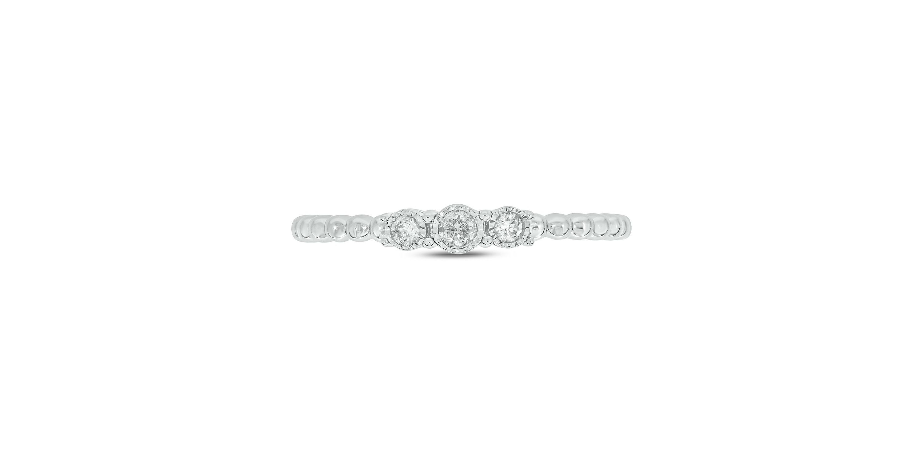 1/10 ct. t.w. Diamond Three Stone Promise Ring In Sterling Silver