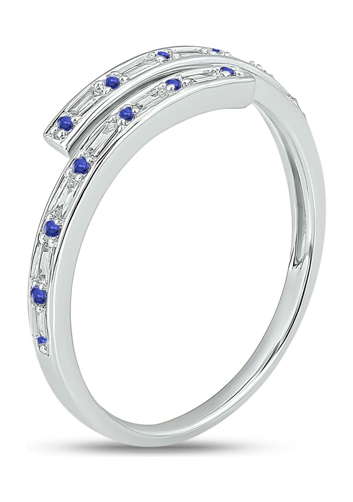 Belk & Co. 1/10 ct. t.w. Diamond and 1/5 ct. t.w. Natural Blue sapphire ...