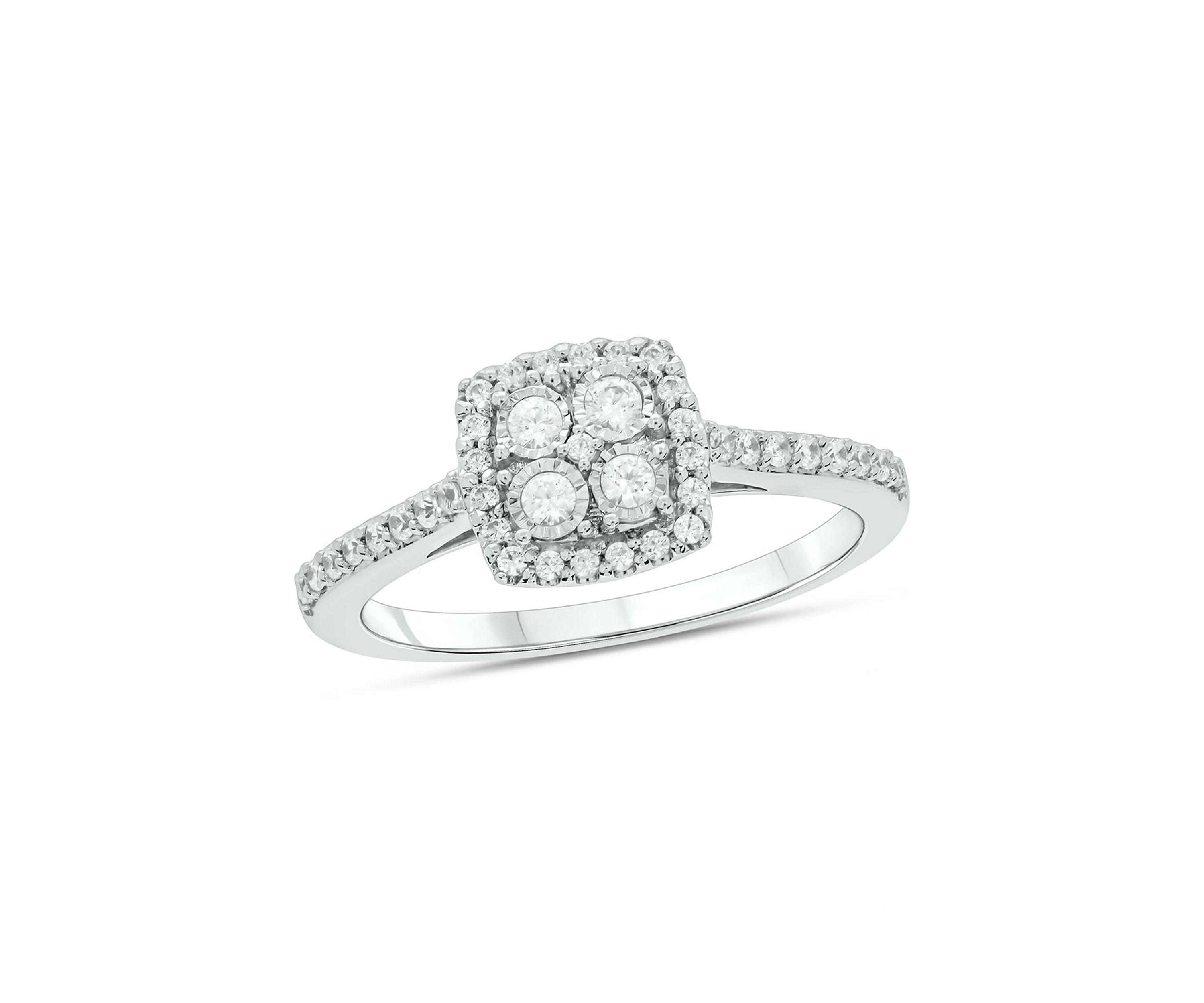 1/3 ct. t.w. Diamond Miracle Plate Promise Ring In Sterling Silver
