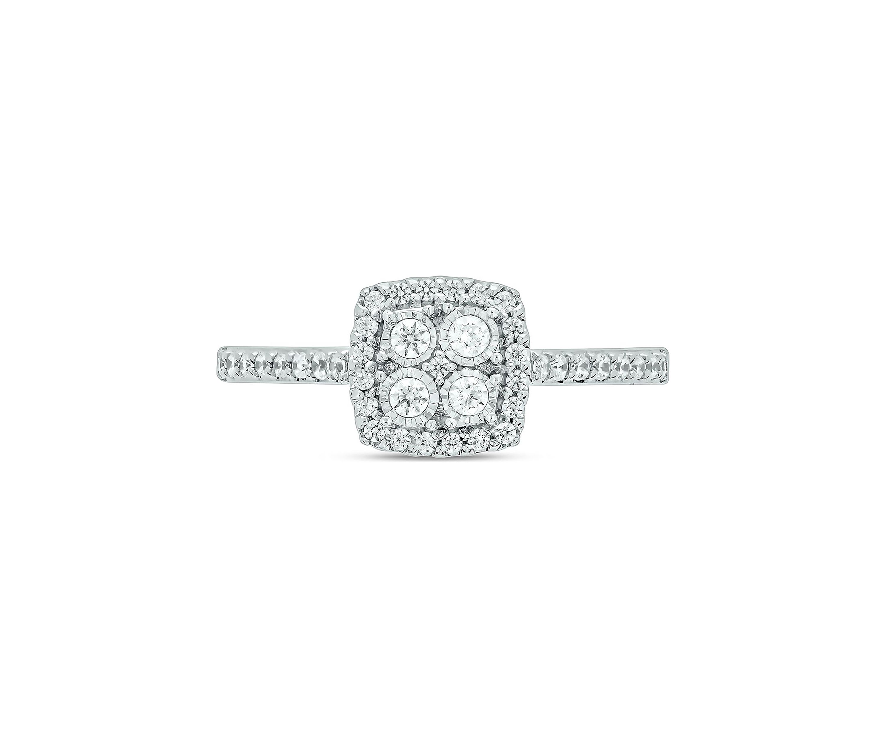 1/3 ct. t.w. Diamond Miracle Plate Promise Ring In Sterling Silver