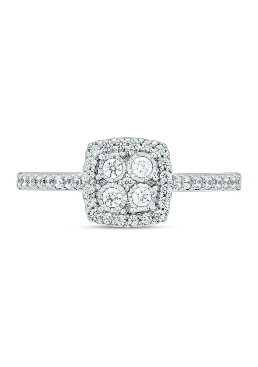 1/3 ct. t.w. Diamond Miracle Plate Promise Ring In Sterling Silver