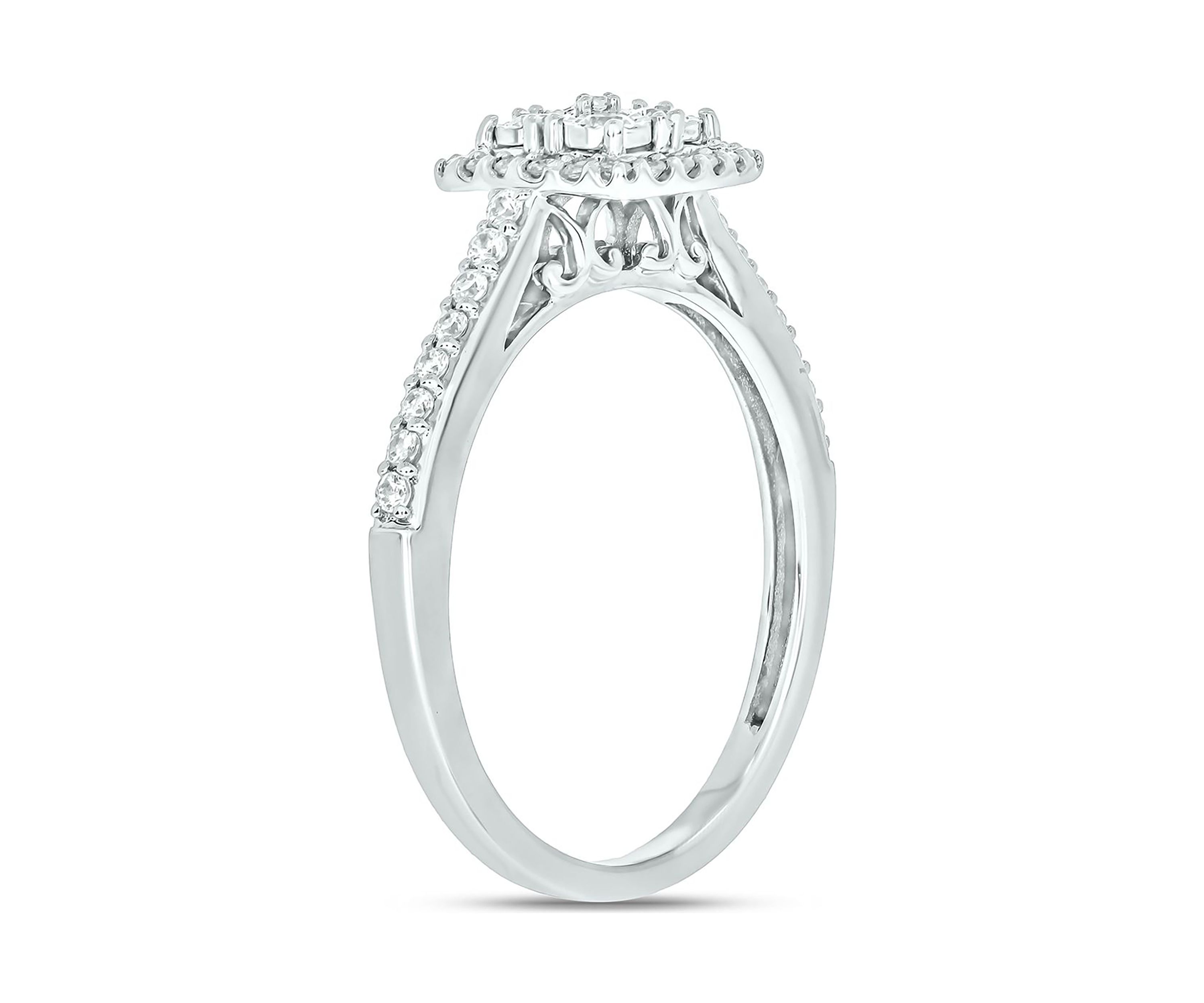 1/3 ct. t.w. Diamond Miracle Plate Promise Ring In Sterling Silver