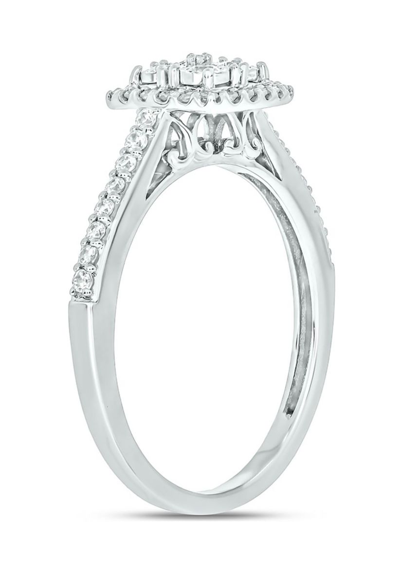 1/3 ct. t.w. Diamond Miracle Plate Promise Ring In Sterling Silver
