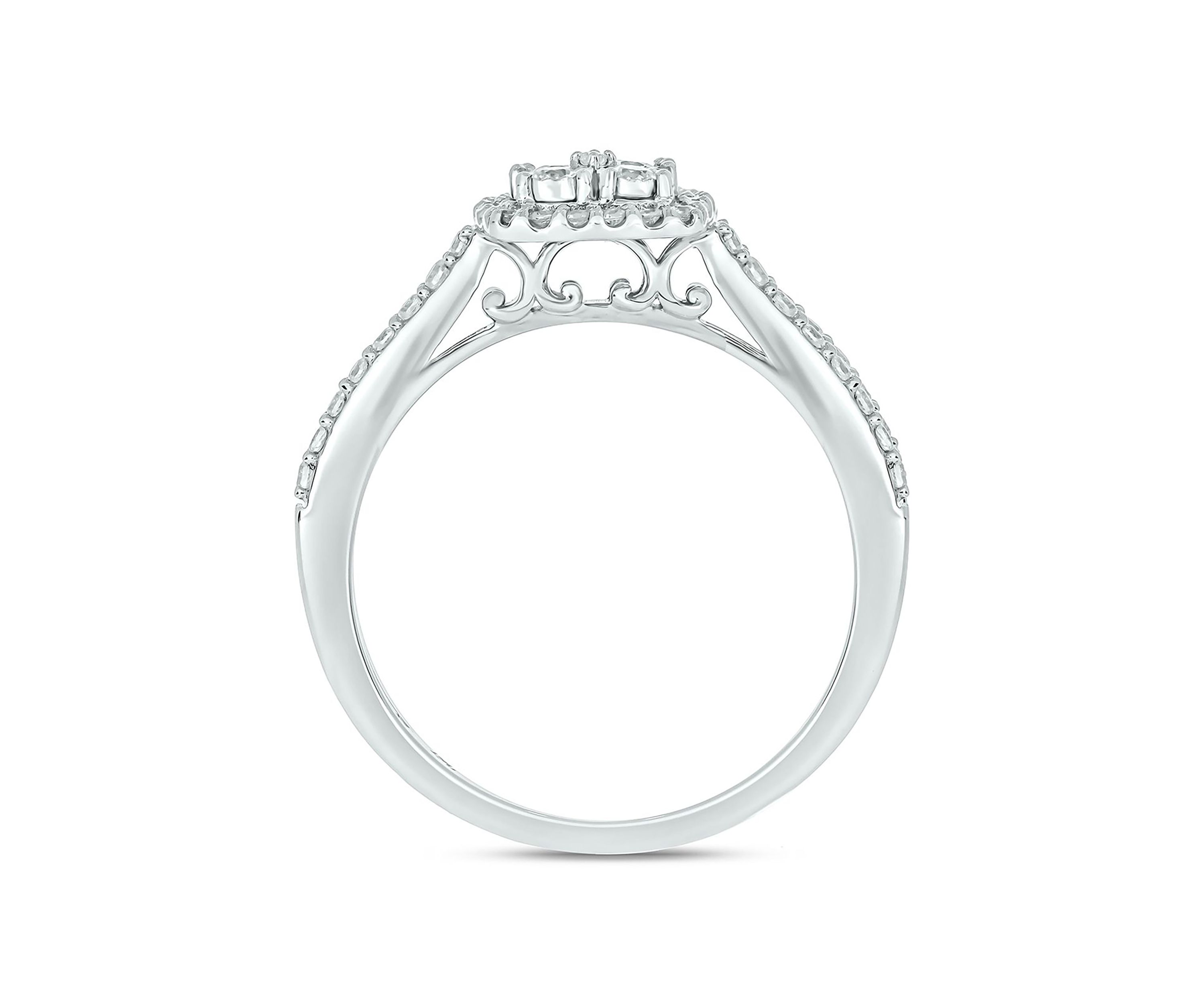 1/3 ct. t.w. Diamond Miracle Plate Promise Ring In Sterling Silver