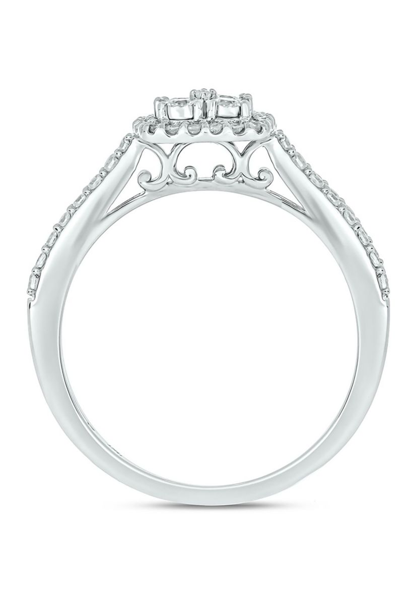 1/3 ct. t.w. Diamond Miracle Plate Promise Ring In Sterling Silver