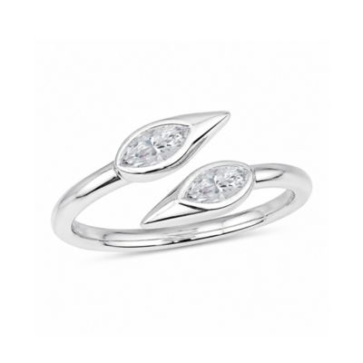 Belk & Co Lab Created 1/3 cttw. Lab Grown Diamond Bezel-Set Ring in 14K Gold-Plated & Sterling Silver, 5