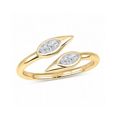 Belk & Co Lab Created 1/3 cttw. Lab Grown Diamond Bezel-Set Ring in 14K Gold-Plated & Sterling Silver, Yellow, 6