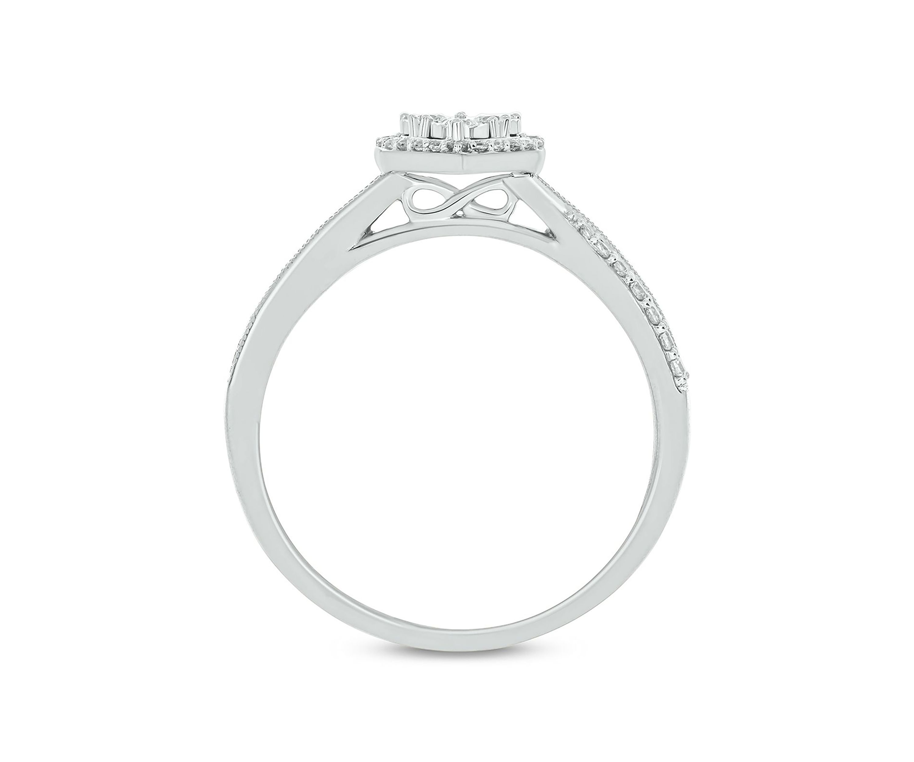 1/5 ct. t.w. Diamond Heart Promise Ring In 10K White Gold