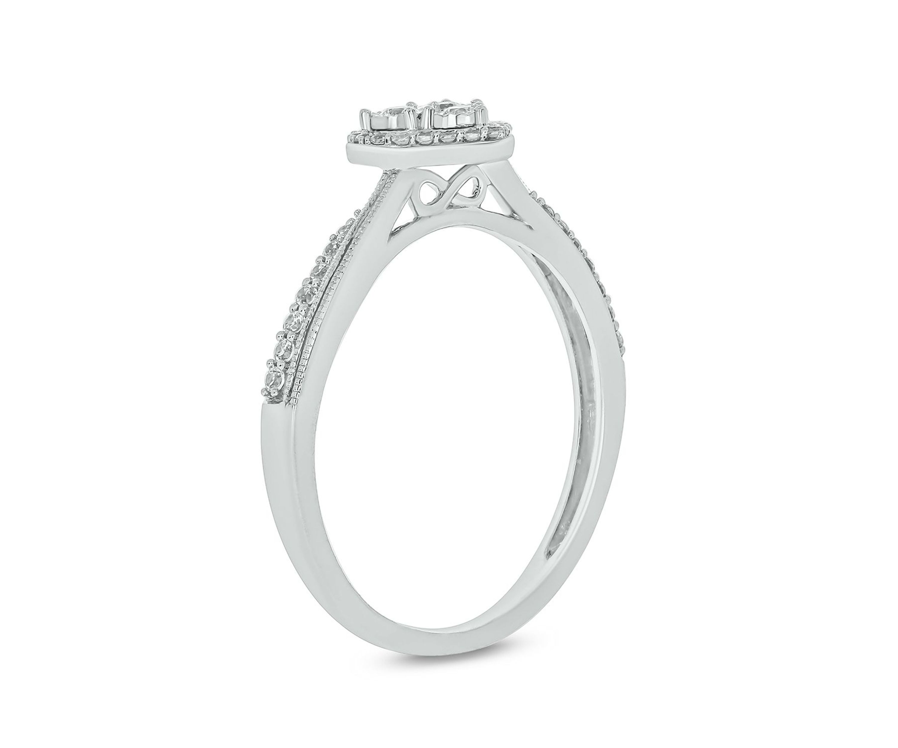 1/5 ct. t.w. Diamond Heart Promise Ring In 10K White Gold
