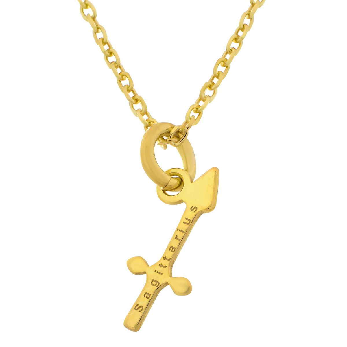 1-Micron 18K Gold Plated Sterling Silver Virgo Zodiac Symbol Pendant 16+2" Necklace