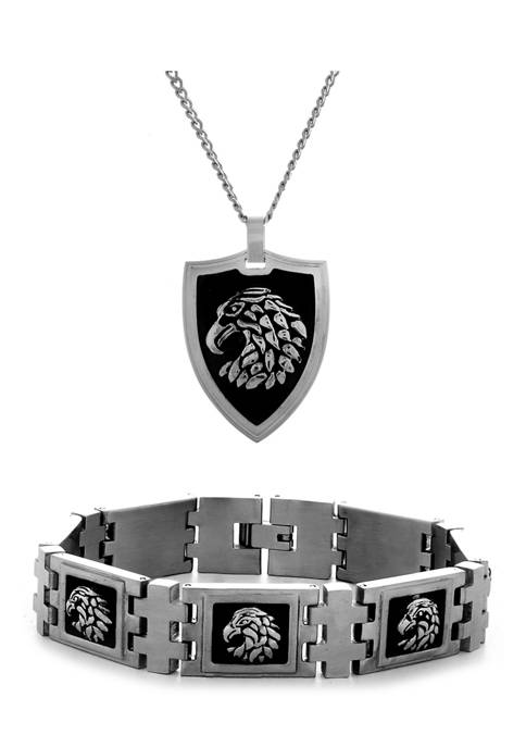 Forever New Stainless Steel Black Ion Plated Eagle