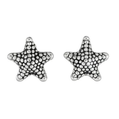 Forever New Sterling Silver Oxidized Starfish Electroform Stud Earrings