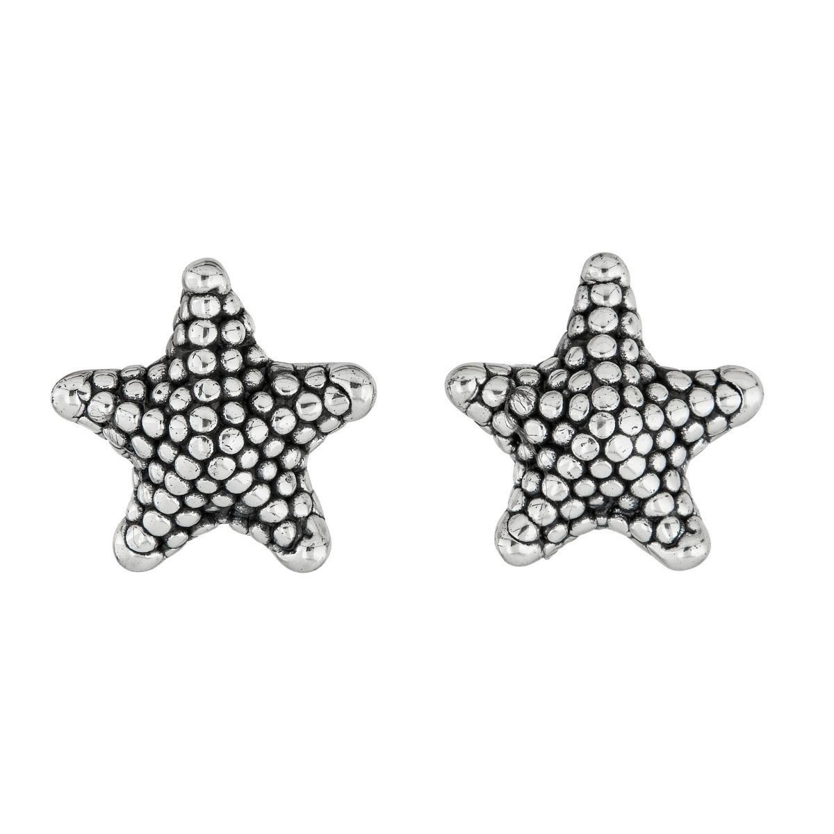 Sterling Silver Oxidized Starfish Electroform Stud Earrings