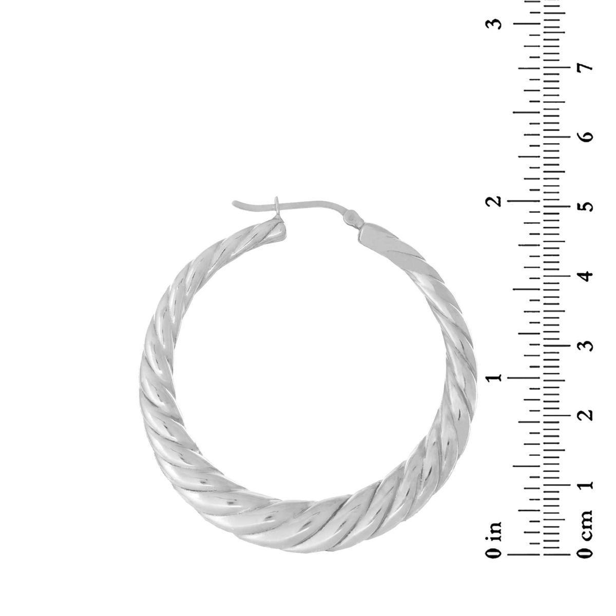 Sterling Silver 48mm Graduated Electroform Fluted Hoop Earrings