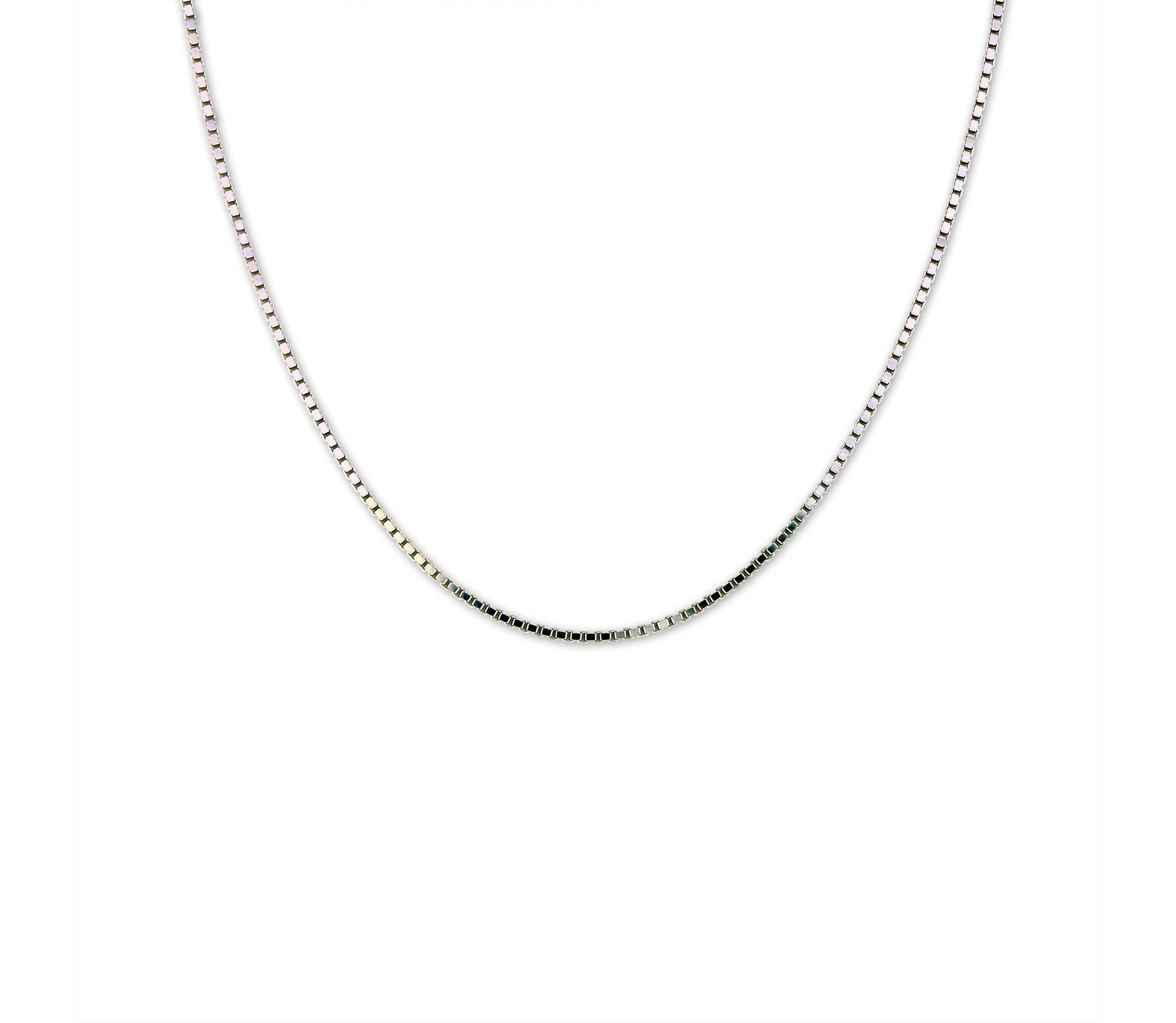 Sterling Silver Box Chain 24-Inch Necklace, Made in Italy