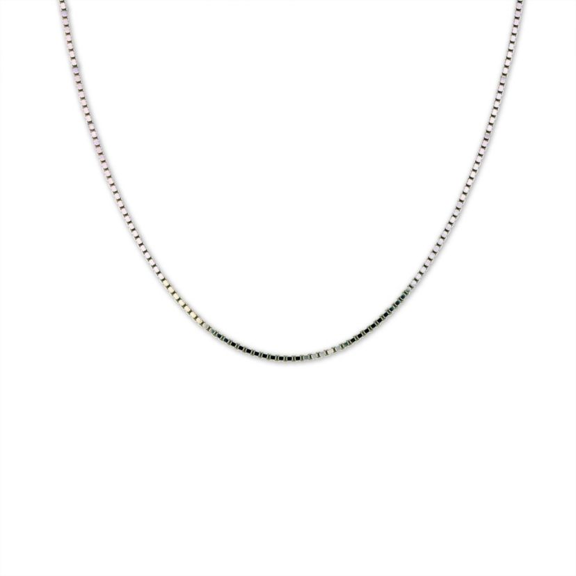 Sterling Silver Box Chain 24-Inch Necklace, Made in Italy
