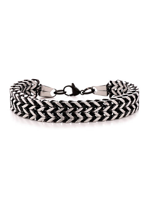 Forever New Stainless Steel Black Ion Plated Chevron