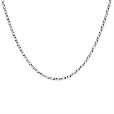 Forever New Sterling Silver Mini 1 Plus 1 Figaro Chain 22-Inch Necklace, Made in Italy, 22 in