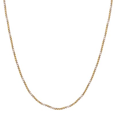 Forever New 14K Gold Plated Sterling Silver Two Tone Twist Box Chain 18 ...