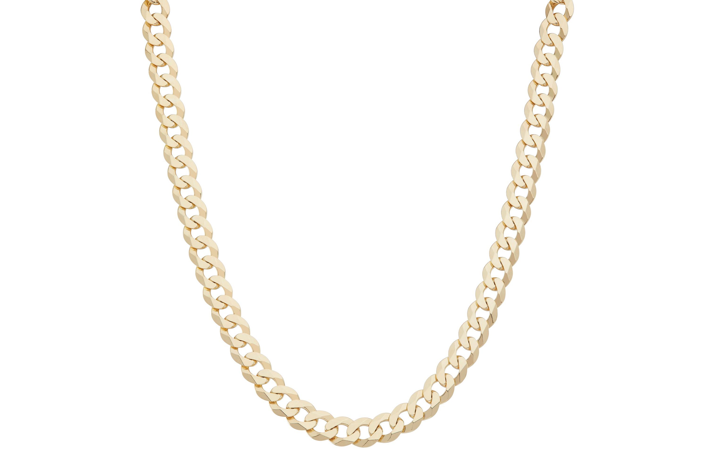 18K Gold Plated Sterling Silver 200 Gauge Curb Link 24-Inch Necklace, Made in Italy