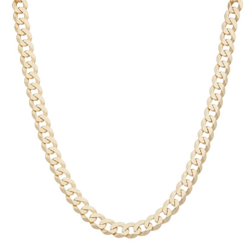 18K Gold Plated Sterling Silver 200 Gauge Curb Link 24-Inch Necklace, Made in Italy