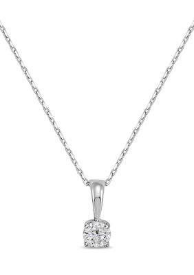 Atit Diamond 1/4 Ct. T.w. Solid Bale Diamond Pendant Necklace In 14K Rose Gold